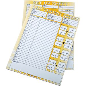 B-G Racing - CHASSIS SET UP SHEETS (PAD OF 50)