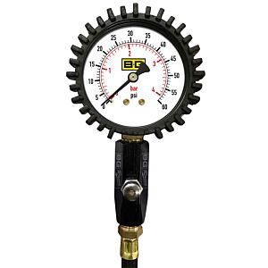 B-G Racing - 2.5" TYRE PRESSURE GAUGE - 0-60 psi/0-4 bar