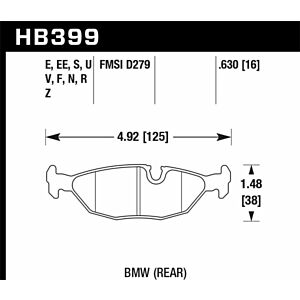 Hawk HP Plus BMW E30 Achter