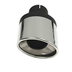Simons - Uitlaatpijp ovaal 90mm/120mm - ø63.5mm huls - Links gebogen - RVS