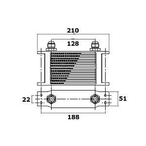 Oliekoeler 13 Rijen - 115mm Breed