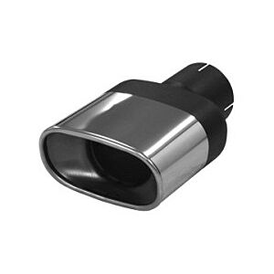 Simons - Tailpipe flat oval - 85 mm/150 mm - ø76mm sleeve - Stainless steel