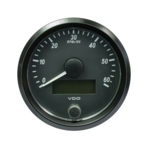 VDO SingleViu Toerenteller 6.000 RPM Zwart 80mm