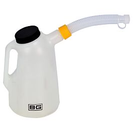 Image of B-G Racing - PLASTIC 2 LITRE FLUID/FUEL/OIL MEASURING JUG WITH CAP & SPOUT - WHITE