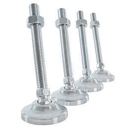 Image of B-G Racing - ZINC PLATED LEVELLING FEET M12x100 5mm HEX HEAD (SET OF 4)