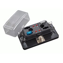 Image of Biesheuvel - Steekzekeringhouder 4-polig met kap en LED indicator