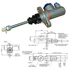 Image of MASTER CYLINDER AP (u00d8 17,8 MM - ROD 160 MM - 5/16)