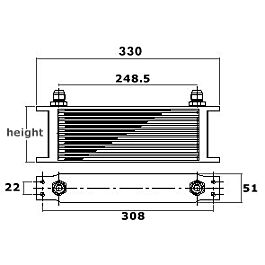 Image of Oliekoeler 50 Rijen - 235mm Breed