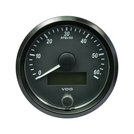 Image of VDO SingleViu Toerenteller 6.000 RPM Zwart 80mm