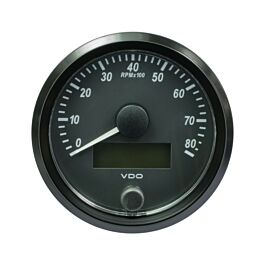 Image of VDO SingleViu Toerenteller 8.000 RPM Zwart 80mm