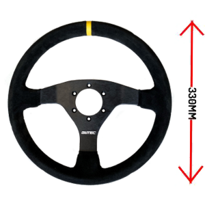 LTEC - 3 spoke 330MM SUEDE, flat Rally