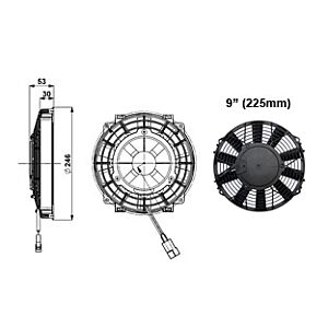 Revotec - 9" (225mm) - Slimline Fan