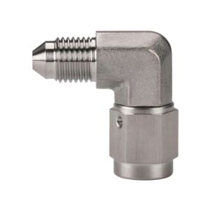 Goodridge 90° AN3 Male > Female Adapter steel