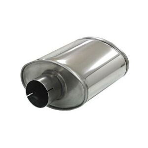 Simons - Demper ovaal 140/220mm - Lengte 250 mm - ø76 mm hulzen - RVS