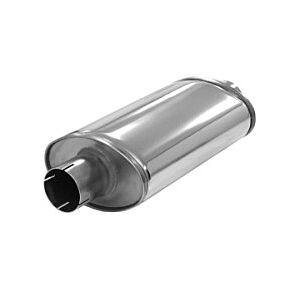 Simons - Demper ovaal 115/185mm - Lengte 320 mm - ø63.5 mm hulzen - RVS