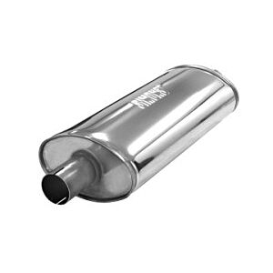 Simons - Silencer oval 110/185mm - Length 420mm - ø50.8 sleeves - Stainless Steel