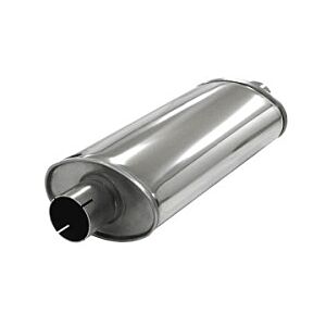 Simons - Demper ovaal 115/185mm - Lengte 420 mm - ø63.5 mm hulzen - RVS