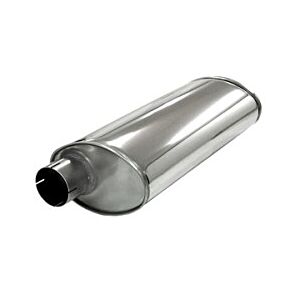 Simons - Demper ovaal 140/220mm - Lengte 500 mm - ø76 mm hulzen centrisch verschoven - RVS