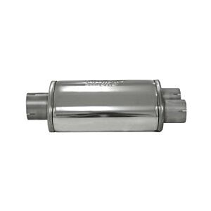 Simons - Demper ovaal 140/220mm - Lengte 320 mm - ø76 mm hulzen -2x ø63.5  - RVS