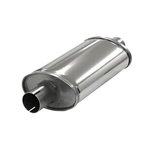 Simons - Silencer oval 100/165mm - Length 315mm - ø50.8 sleeves - Stainless Steel