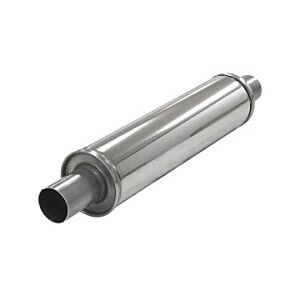 Simons - Silencer round - Length 420mm - ø100mm - Stainless Steel