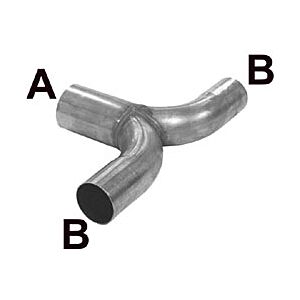 Simons - T-pipe - ø63.5mm - 2x ø50.8mm - Stainless Steel