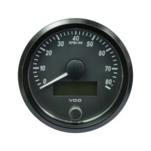 VDO SingleViu Toerenteller 8.000 RPM Zwart 80mm