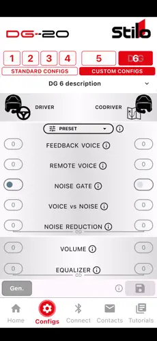 Stilo DG20 App Interface